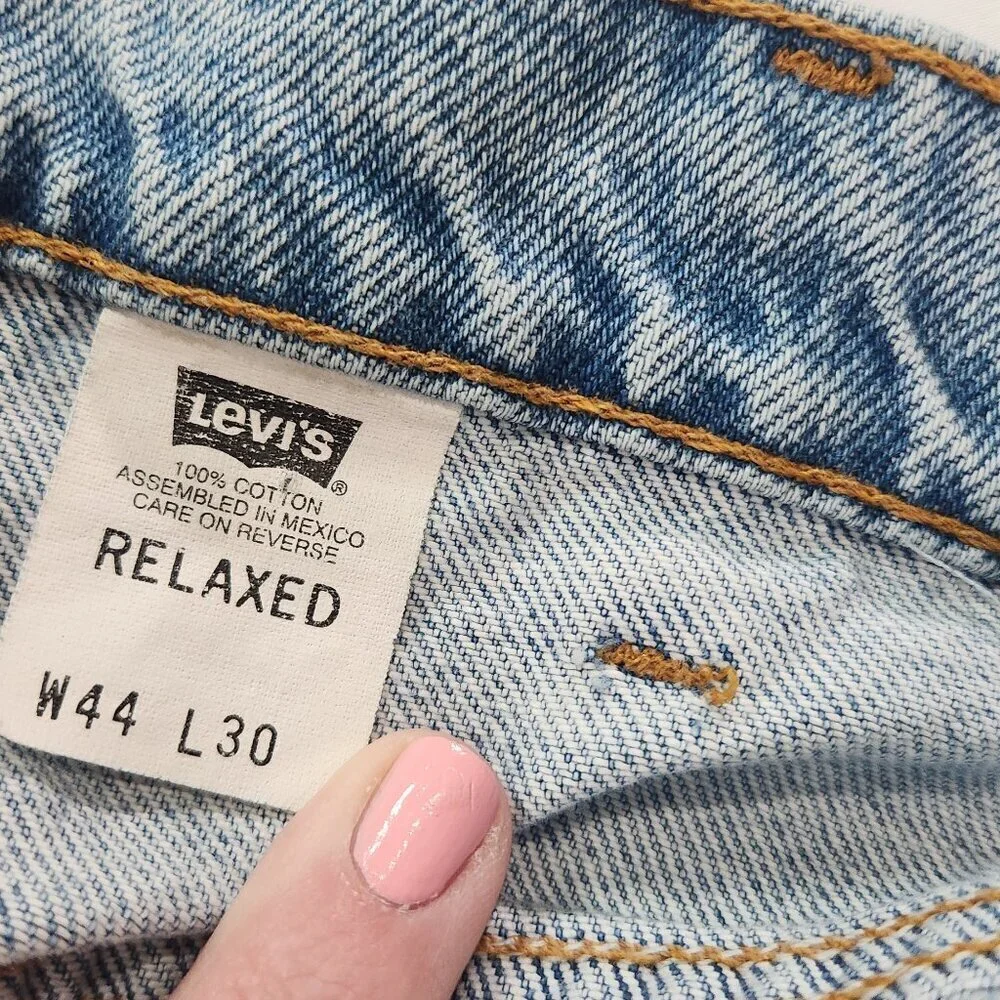 Levi's Loose Fit Denim Jean 44x30 Vintage 1998 Faded Baggy